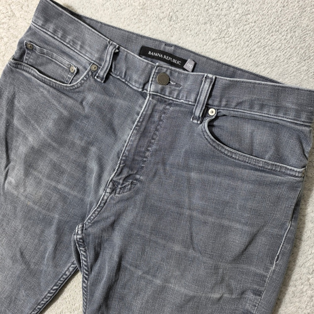 Banana Republic Jeans Mens 32/30 Gray Tapered RMD Stretch Denim Pants